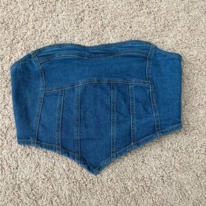 Blue Denim Corset Top